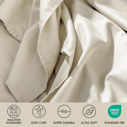 ClevaHome King Size Sheet Set - 6 Piece Soft Luxury Sheets, Oat Milk