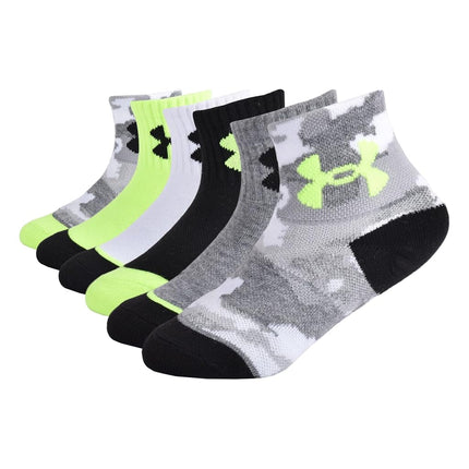Under Armour Boys Multi Pack Quarter Sock, Grey Ca