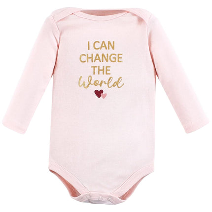 Hudson Baby mamelucos de manga larga de algodón para niñas, Girls World, 6-9 meses