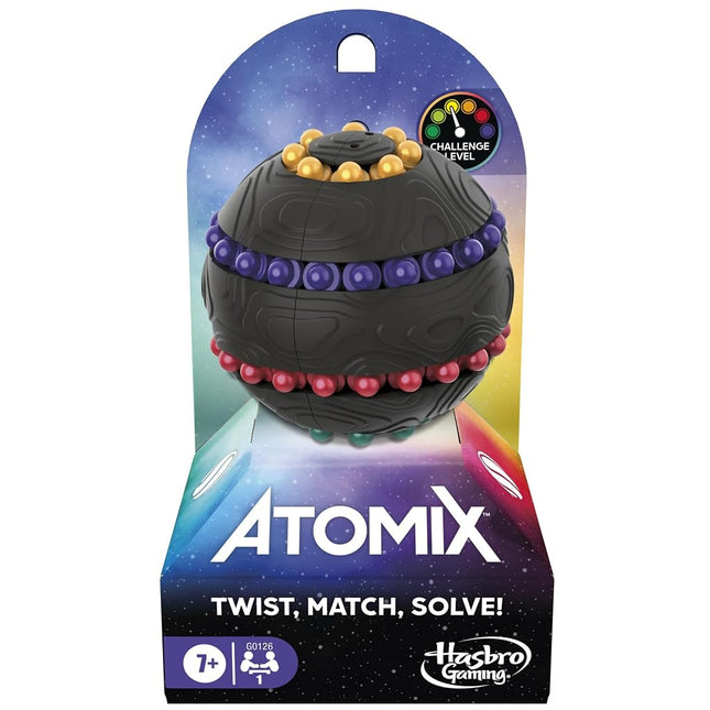 Hasbro Gaming Atomix Game for Kids, Teens, and Adults | Brainteaser Puzzle Sphere Ball and Fidget Toy | Ages 7 and Up | 1 Player | Travel Games
