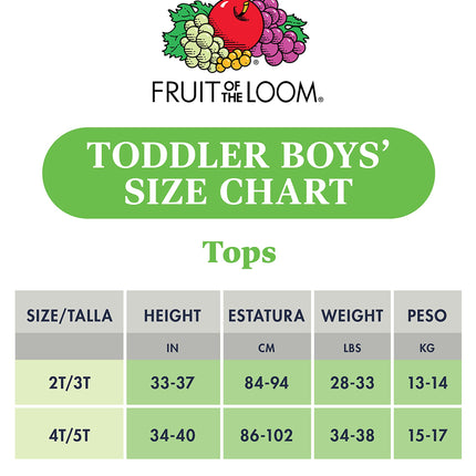 Fruit of the Loom Baby Boys' Eversoft Cotton Undershirts, Tank Tops, T Shirt-Toddler-6 Pack-Blue/Green/Red, 2-3 Years