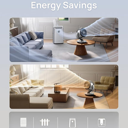 DREO Smart Fan for Bedroom,120� Vertical and 90� Oscillating Fan with Remote/Voice, 13 Inch Height Quiet Air Circulator for Whole Room, 70 ft, 4 Speeds, 5 Modes, 12H Timer, Desk Fans for Home, Office