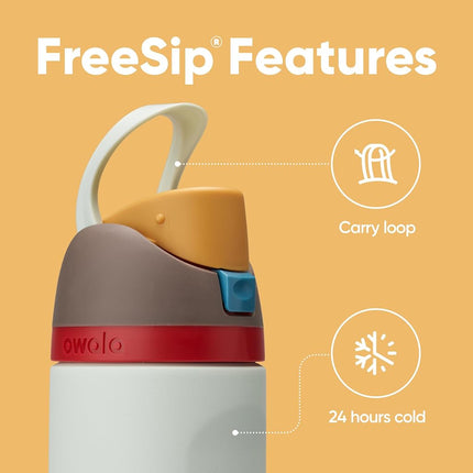 Owala FreeSip Insulated Stainless Steel Water Bottle, 710ml, Boneyard