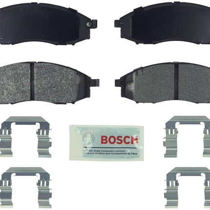 BOSCH BE830H Blue Semi-Metallic Disc Brake Pad Set With Hardware - Compatible With Select Nissan Frontier, Xterra; FRONT