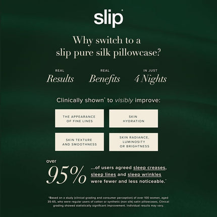 Slip Silk Queen Pillowcase, The Green | 100% Pure 22 Momme Mulberry Silk