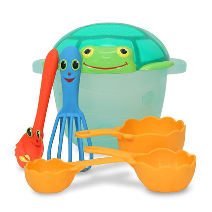 Melissa & Doug Sunny Patch Seaside Sidekicks Sand Baking Set (Pretend Play, Beach Toys for Kids, 7 Pieces)