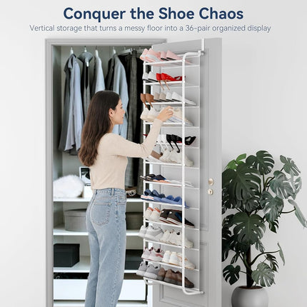 Whitmor, White 36-Pair Over The Door Shoe Organizer