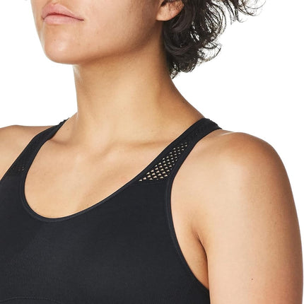 Maidenform Girls' Seamless Racerback Sports Bra, Black Mesh Back, Medium
