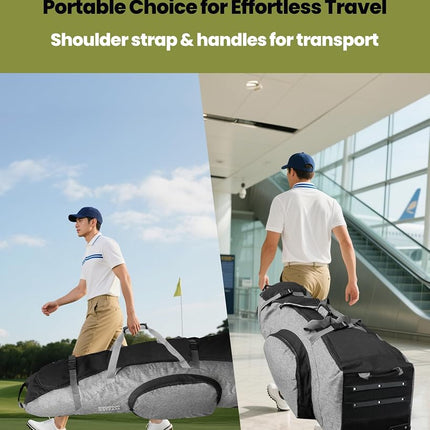 OutdoorMaster Padded Golf Travel Bag with Reinforced Wheels