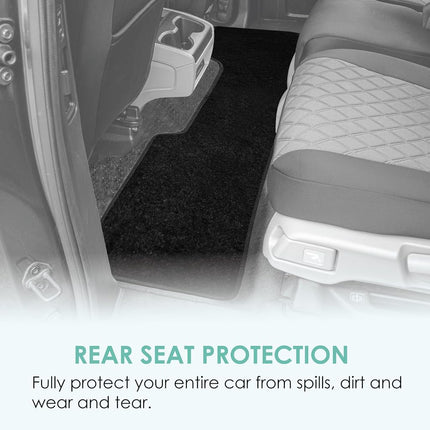 FH Group F14406BLACK Black Carpet Floor Mat with Drivers Heel Pad (3 Row Premium Great for SUVs and Minivans)