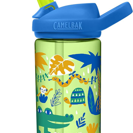 CamelBak eddy+ Botella de agua para niños de 14 oz con Tritan Renew – Tapa con pajita, a prueba de fugas cuando está cerrada, Animales de la selva