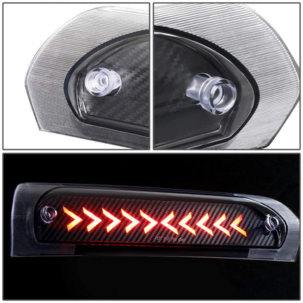 DNA MOTORING 3BL-DRM02-3D-T3-LED-BK Luz de Freno Trasera LED 3D de Tercera con Línea Rayada y Carcasa Negra [Compatible con Dodge Ram 1500 02-08 / Ram 2500 3500 03-09]