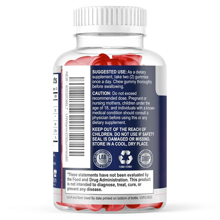 Vitamin D3 Gummy Vitamins, 125mcg per Serving, Immune Support, Delicious Raspberry Flavor, 60 ct (30 Day Supply)