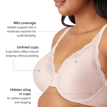 Wacoal Women's Softly Styled Full Figure Underwire Bra Coverage, Barbados Cherry, 42E