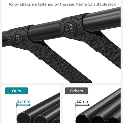 SONGMICS Luggage Rack, Pack of 2, Luggage Racks for Guest Room, Suitcase Stand, Steel Frame, Foldable, for Bedroom, Black URLR64B-2