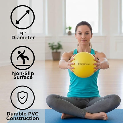 THERABAND Mini Ball, Small Exercise Ball for Yoga, Pilates, Abdominal Workouts, Shoulder Therapy, Core Strengthening, At-Home Gym & Physical Therapy Tool