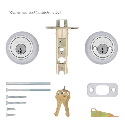 Kwikset 599 Gatelatch Double Cylinder Deadbolt Featuring SmartKey® in Satin Chrome