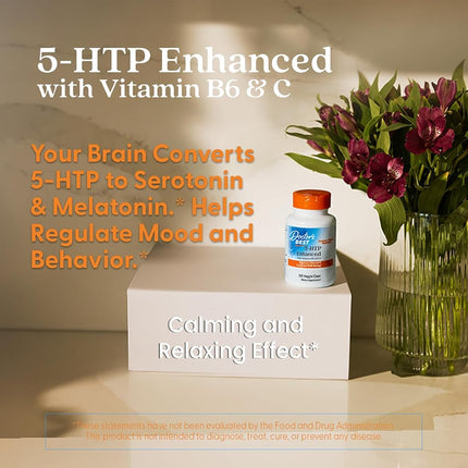 Doctor's Best 5-HTP Enhanced with Vitamins B6 and C, Non-GMO, Vegan, Gluten Free, Soy Free, 120 Veggie Caps