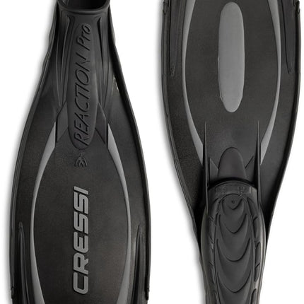 CRESSI since 1946 - Reaction Pro Full Foot Fins for Snorkelling Scuba Diving Freediving and Swimming Long Blade Flippers with Comfortable Fit Grip Sole for Adult Sea Use