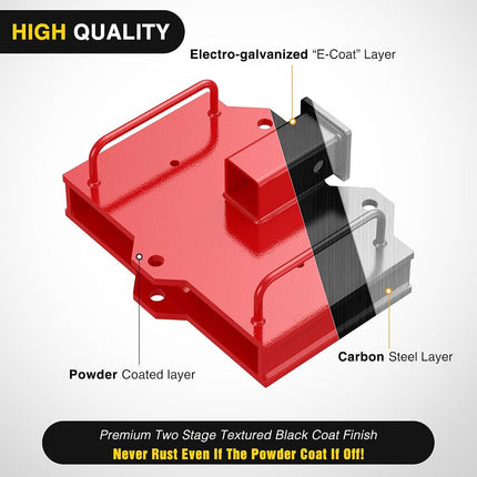 Nilight Forklift Trailer Hitch Attachment Fits 2 Inch Receiver 6500 LBS Capacity Clamp on Dual Pallet Forks Forklift Tow Hitch Attachment Universal Forklift Ball Hitch Mount Trailer Towing Adapter