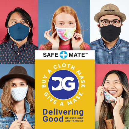 Safe+Mate x Case-Mate - Kids Face Mask (Ages 7-11) - Washable & Reusable - Cloth Face Mask - Cotton - with Filter - 3 Pack - Blue