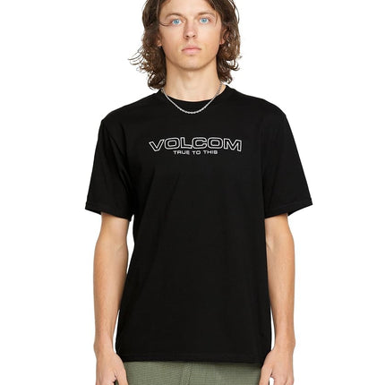 Volcom Men's Euro Logo Short Sleeve Tee, Black Newro, S