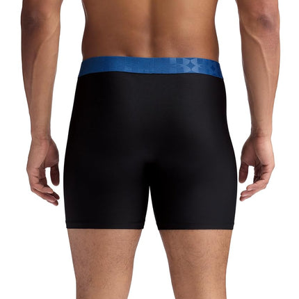 Under Armour Men's Performance Tech Boxerjock Brief Underwear, 6" Inseam, All-Day Comfort & Ultra-Soft, 3-Pack, Black Embossed, L