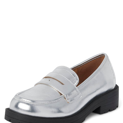 The Children's Place Girl's Slip on Loafers, Silve
