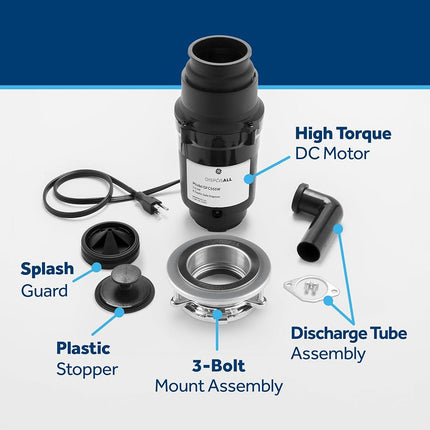 GE GFC565W Garbage Disposer, Black
