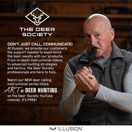 Extinguisher Deer Call by Illusion | Grunt Tube | Buck, Doe, Fawn | Adjustable 10-in-1 Call | COLOR (CAMO/BLACK) | Freeze Resistant