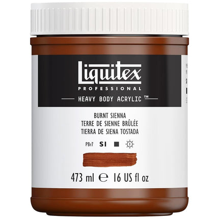 Peinture Acrylique Épaisse Professionnelle Liquitex, Pot de 473 ml, Terre de Sienne Brûlée