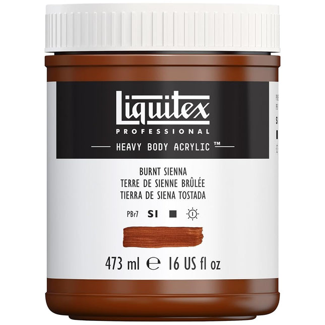 Liquitex Professional Heavy Body Acrylic Paint, 16-oz (473ml) Pot, Burnt Sienna