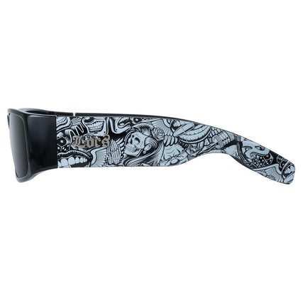 Locs Mens Hardcore Gangster Sunglasses Bandana Print, Black Graffiti, Men
