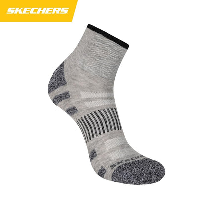 Skechers Men's 8-Pack Work Collection High Quarter Crew, Extra Cushion & Mesh Ventilation Socks, Cool Grey/Steel Grey, 10-13