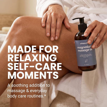 Magnesium Massage Oil for Sore Muscles, Feet, Joints and Leg Cramps, Helps with Sleeping and Post-Workout Recovery, for Sensitive Skin, 8 fl oz by M3