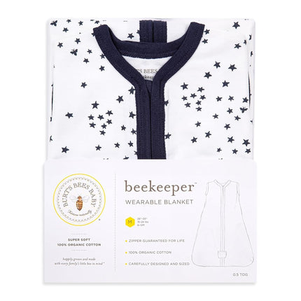 Manta de bebé Burt's Bees Baby con diseño Twinkle Bee, unisex, de algodón orgánico, para recién nacidos, modelo Beekeeper - Ligera 0.5 TOG - (Talla Grande)