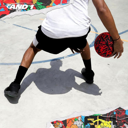 AND1 Street Ink Rubber Basketball: Official Regulation Size 7 (75cm) Rubber Basketball - Deep Channel Construction Streetball, Made for Indoor Outdoor