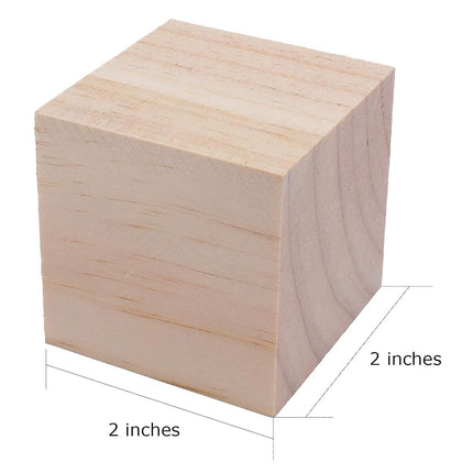 Tosnail 30 Pack 2 Inches Unfinished Wooden Cubes Wooden Blocks - Great for Crafts Making