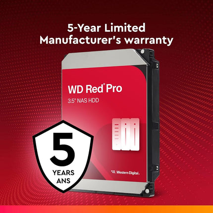 WD Red Pro 8TB NAS 3.5" Internal Hard Drive - 7200 RPM Class, SATA 6 Gb/s, CMR Recording Technology, 256MB Cache
