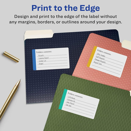 Avery Durable ID Labels with Sure Feed, 2" x 3.5", 200 White Labels, Print-to-The-Edge, Removable Label Adhesive, Laser/Inkjet Printable Labels