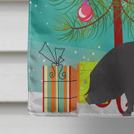 Caroline's Treasures BB9298CHF Bandera de Navidad de Cerdo Negro Grande de Devon, Tamaño de Casa de Lona, Grande, multicolor