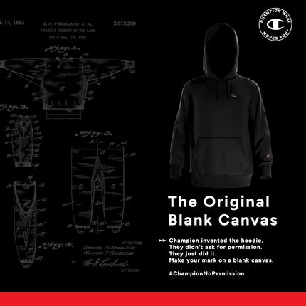 Champion Men's Powerblend Pullover Sweatshirt, Black, L UK