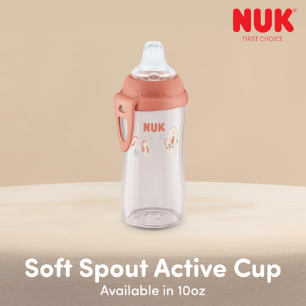 NUK Active Sippy Cup, 10 oz, 2 Pack, Disney Princess, BPA-Free, Soft Spout, Spill-Proof Cup