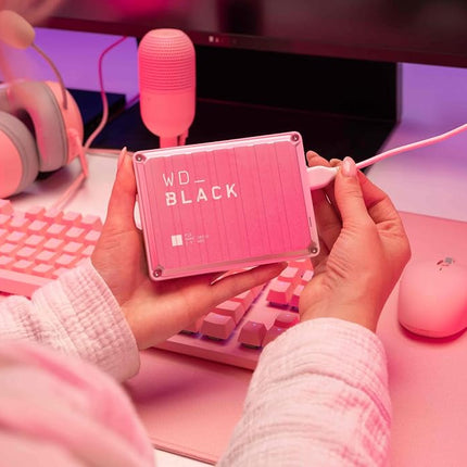 WD_BLACK P10 2TB Game Drive, Portable External Hard Drive for On-The-Go Access to Your Game Library, Works with Playstation, Xbox, PC, Save up to 150 games, Includes One Month Discord NITRO offer-PINK