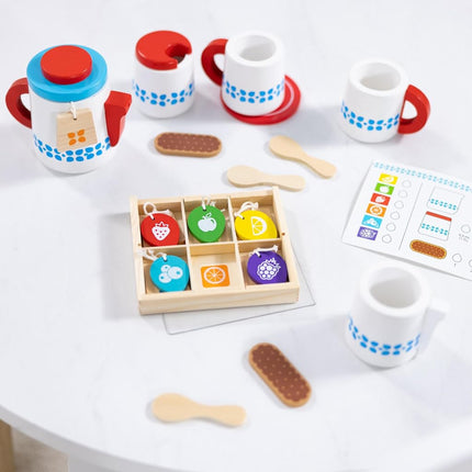 Melissa & Doug Steep & Serve Wooden Toy Tea Set | Pretend Play | Play Food | Wooden Toy | 3+ | Gift for Boy or Girl