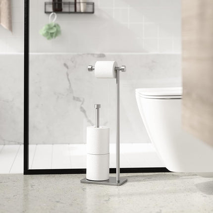 Umbra Cappa Toilet Paper Stand, Freestanding Metal with Reserve, Nickel