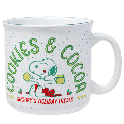 Silver Buffalo Peanuts Snoopy Cookies and Cocoa Ceramic Camper Mug, 20 Ounces