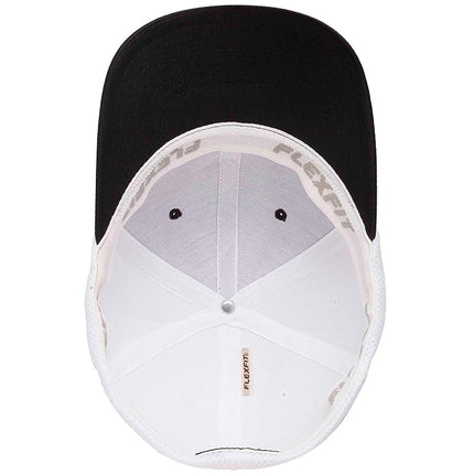 Flexfit Unisex's Ultrafibre Airmesh Fitted Cap Hat, Black/White, L
