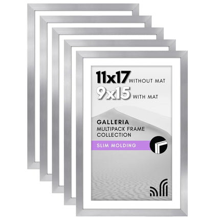 Americanflat 11x17 Picture Frame Set of 5 in Silve