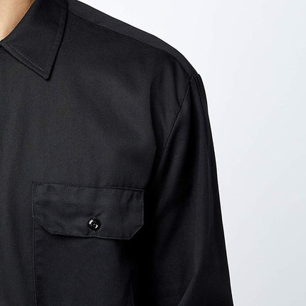 Dickies Men's Work Regular Regular Fit Long Sleeve Casual Shirt, Black, X-Large